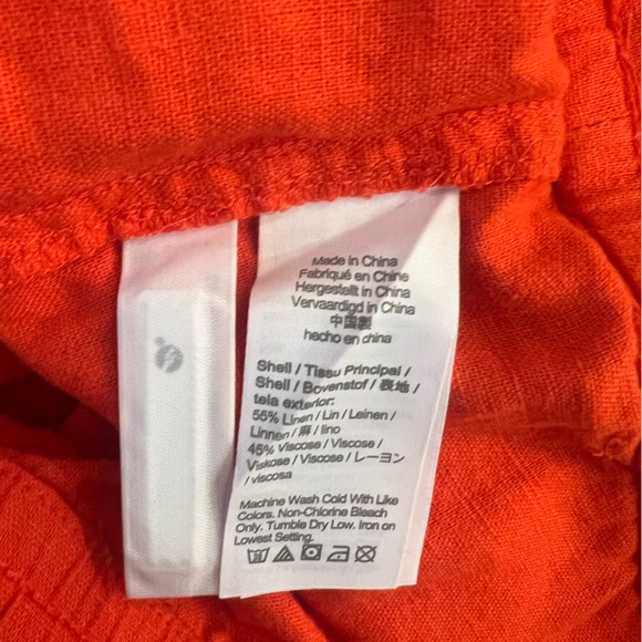 J.Crew NWT Linen Blend Drawstring Short Size XL Orange - Picture 10 of 12